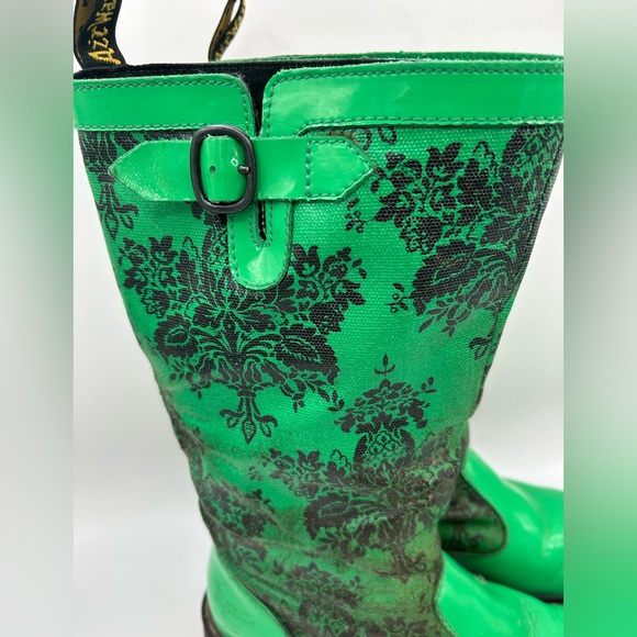 RARE Dr Martens green floral Rain Nellie  Wellies Welly Wellington boot vintage - Picture 7 of 16